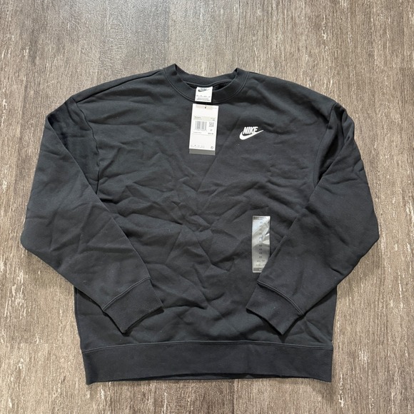 Nike Other - Nike Sportswear Club Fleece Sweatshirt Black Crewneck Pullover Men's XS